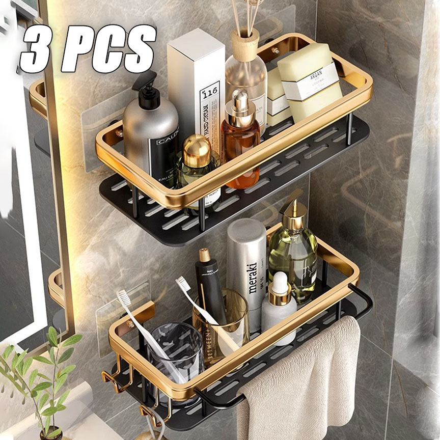 Tech Accessories Organizer - 1-3 قطعة رفوف الحمام الحفر خالية
