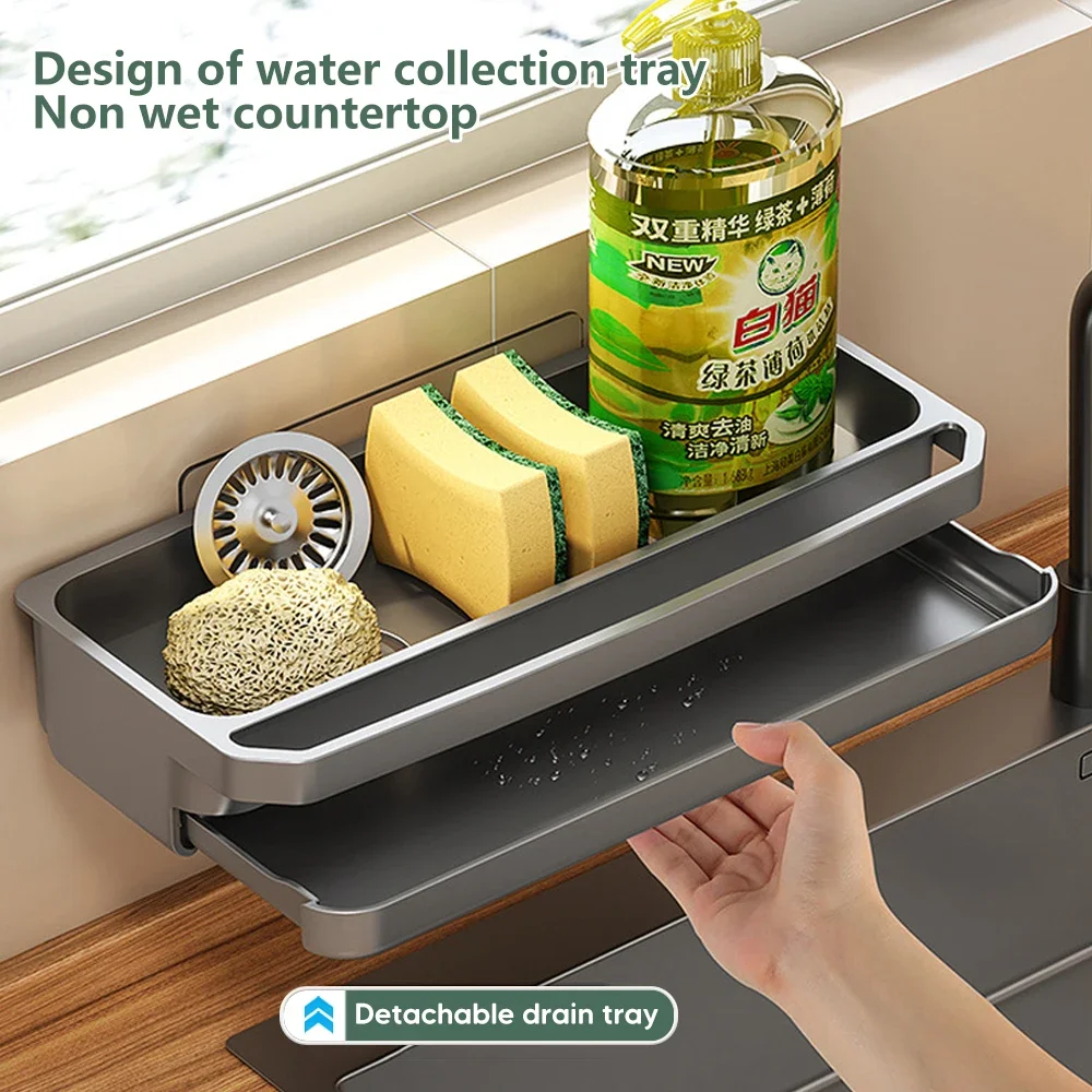 Tech Accessories Organizer - بالوعة المطبخ المنظم استنزاف رف الذاتي