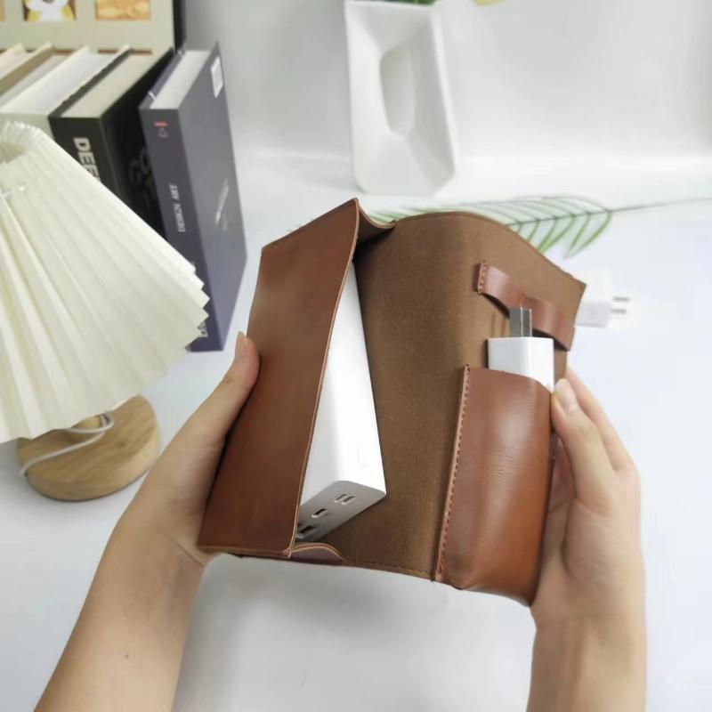 Tech Accessories Organizer Pouch - 1 قطعة بو الجلود متعددة مقصورة