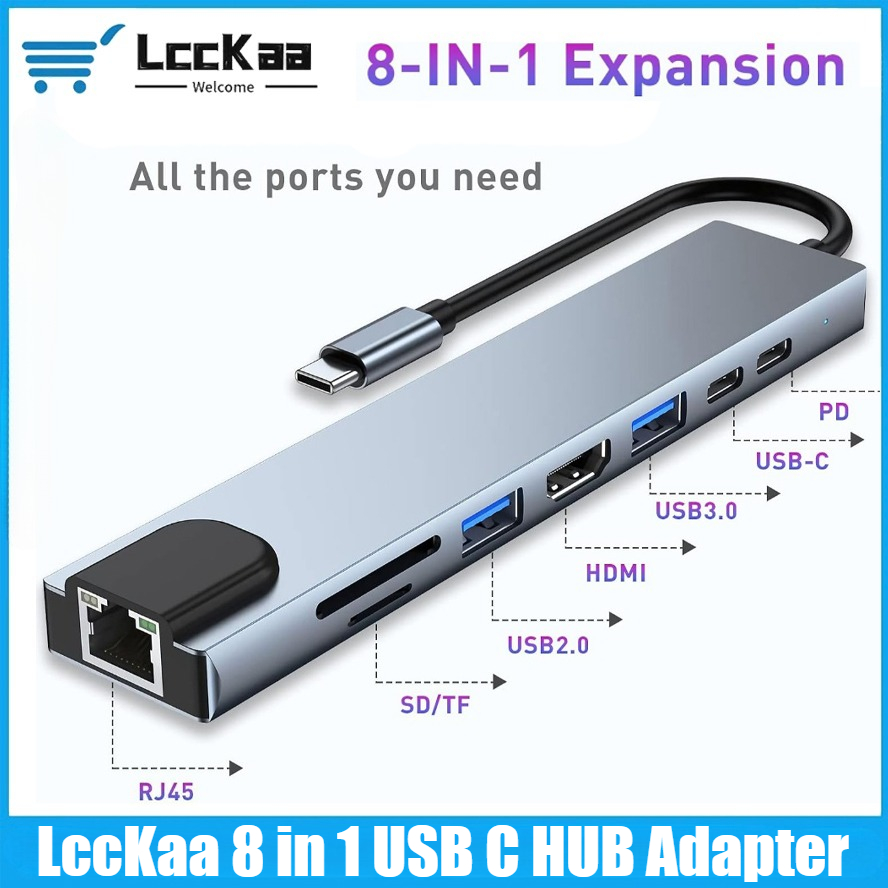 Usb Hub 7 Port - محول USB C متعدد الوظائف 8/7