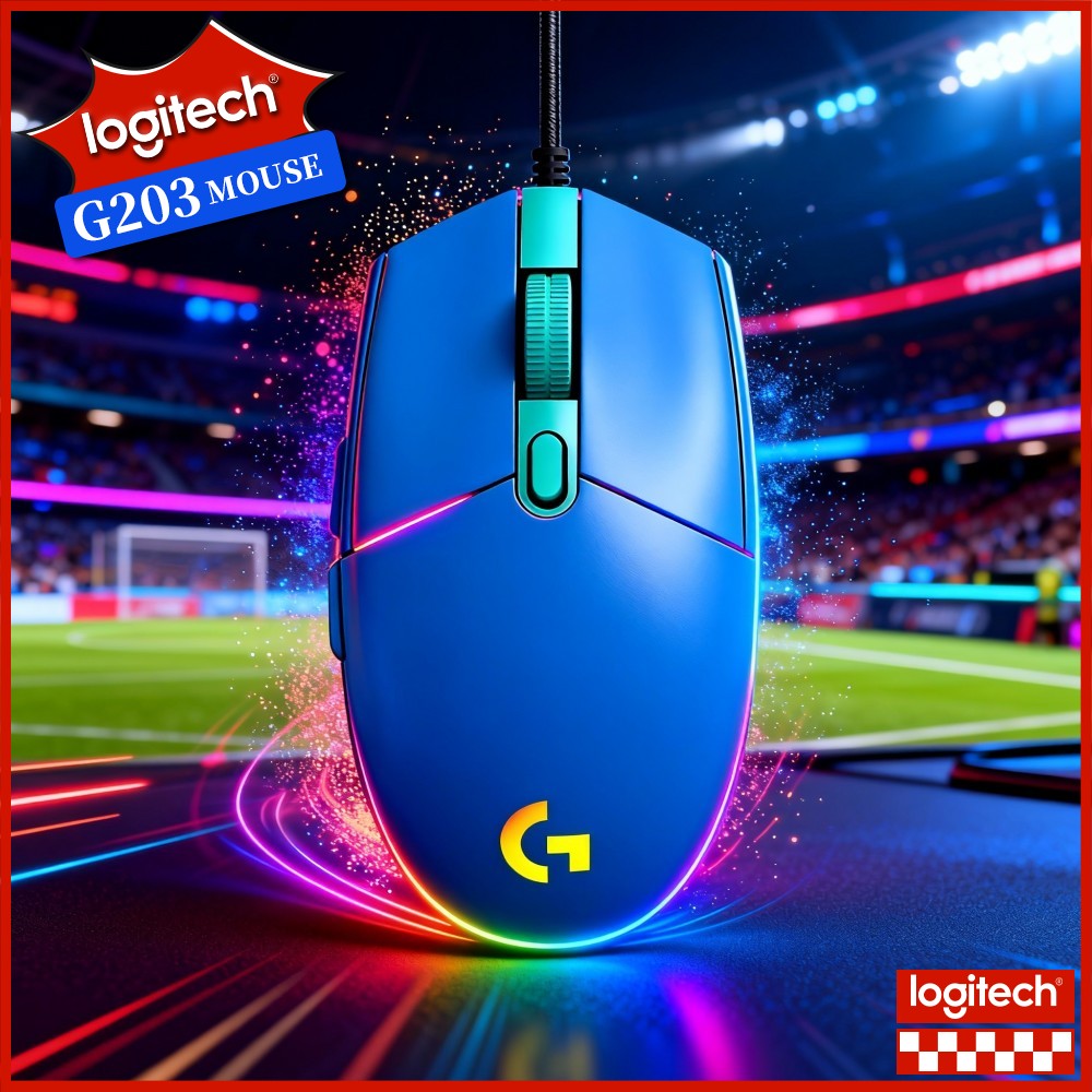 Logitech Mouse G203 - ماوس ألعاب لوجيتك G203 سلكي بإضاءة