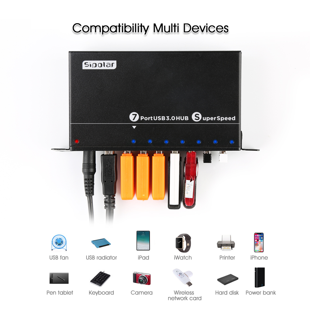 Usb Hub 7 Port - A-173 موزع USB 3.0 صناعي بـ