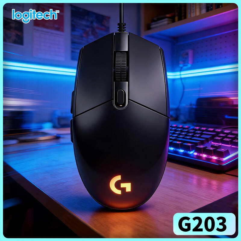 Logitech Mouse G203 - ماوس لوجيتك G203 LIGHTSYNC سلكي مخصص