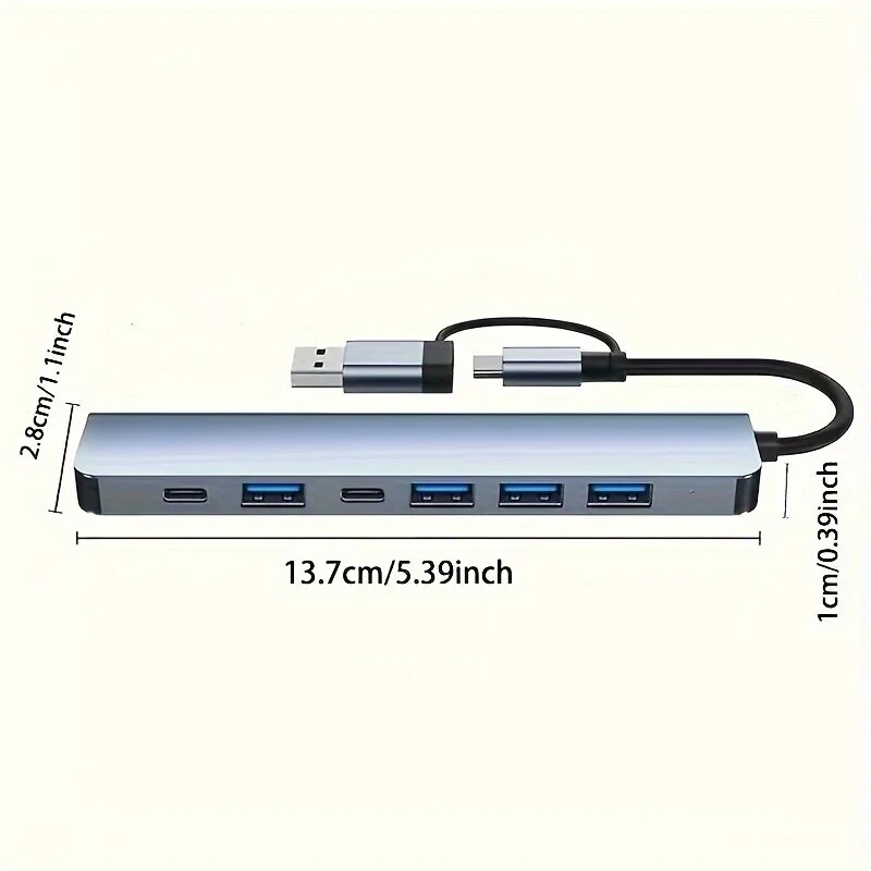 7 منافذ USB 3.0 نوع C Hub 7 في - مراجعة Usb Hub 7 Port وسعره