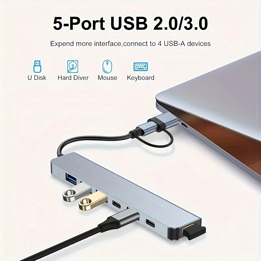 7 منافذ USB 3.0 نوع C Hub 7 في - مراجعة Usb Hub 7 Port وسعره