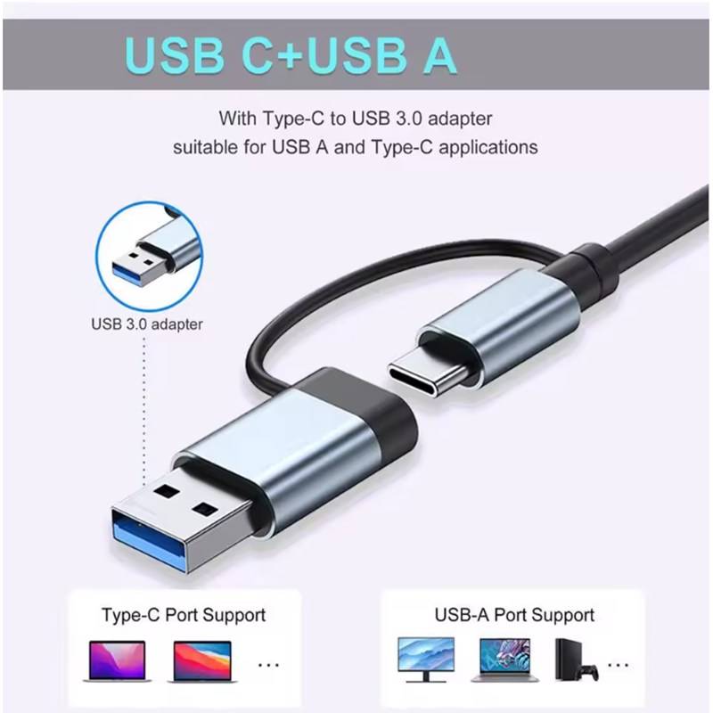 موزع USB A C متعدد المنافذ 5/7 - مراجعة Usb Hub 7 Port وسعره