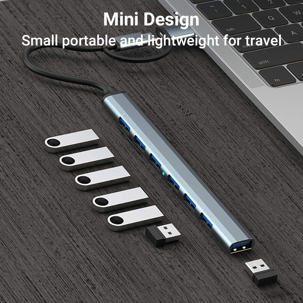 موزع USB-C متعدد المنافذ 7 في  - مراجعة Usb Hub 7 Port وسعره