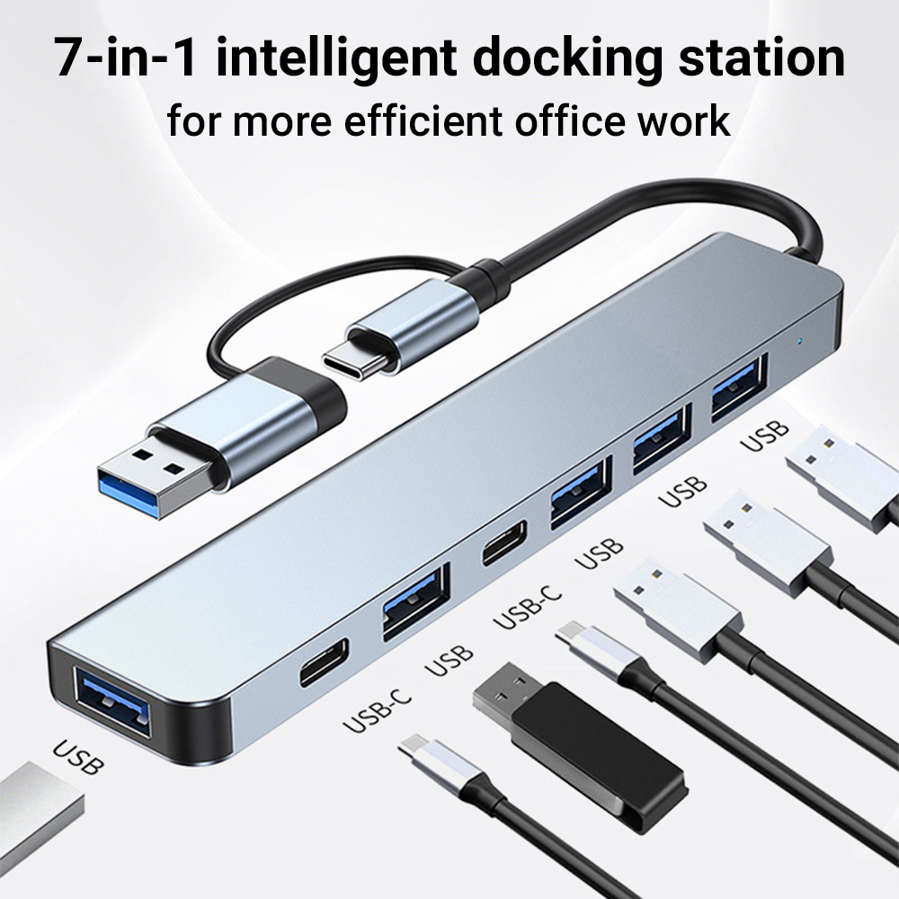موزع USB-C متعدد المنافذ 7 في  - مراجعة Usb Hub 7 Port وسعره