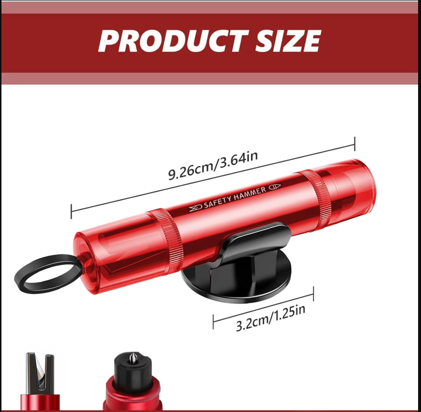 مطرقة أمان للسيارة لكسر زجاج ا - مراجعة Tech Accessories For Car وسعره