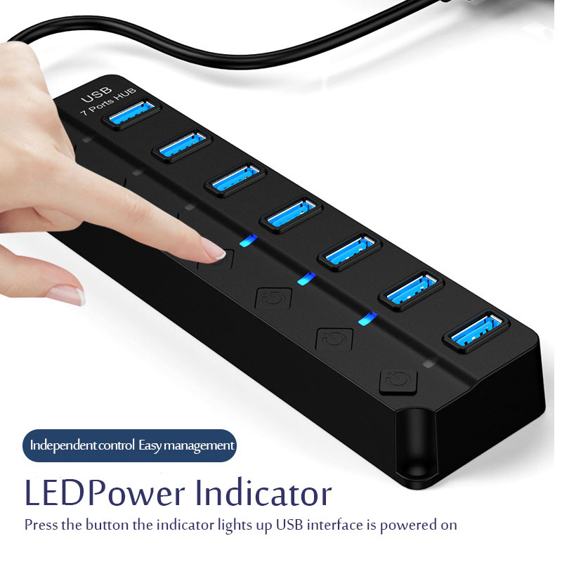 موزع يو إس بي 3.0 متعدد المناف - مراجعة Usb Hub 7 Port وسعره