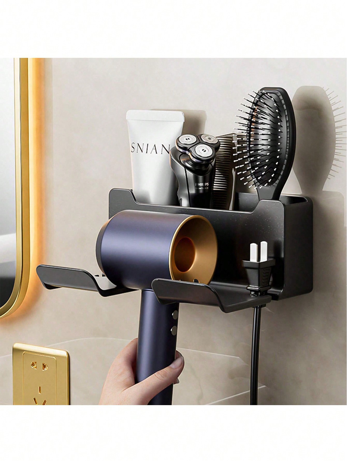 حامل مجفف شعر جداري ، حامل ، ح - مراجعة Tech Accessories Organizer وسعره