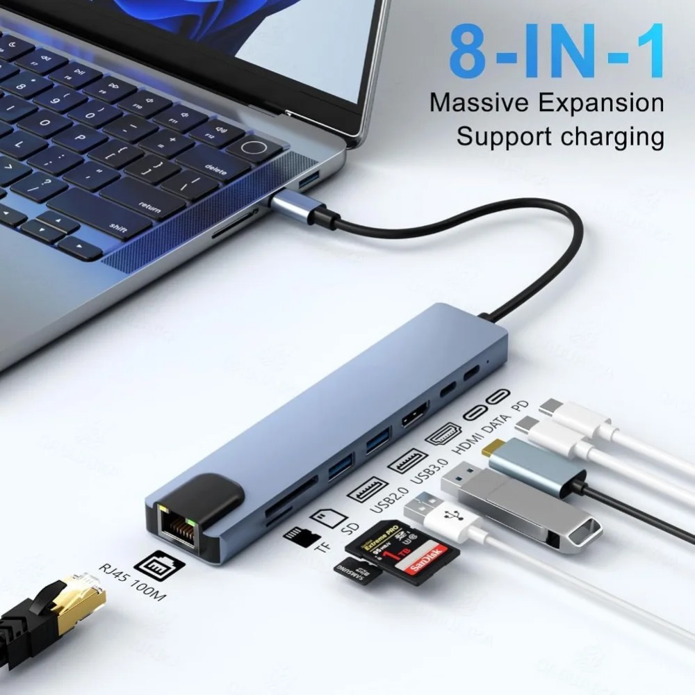 محول USB C متعدد الوظائف 8/7 ف - مراجعة Usb Hub 7 Port وسعره
