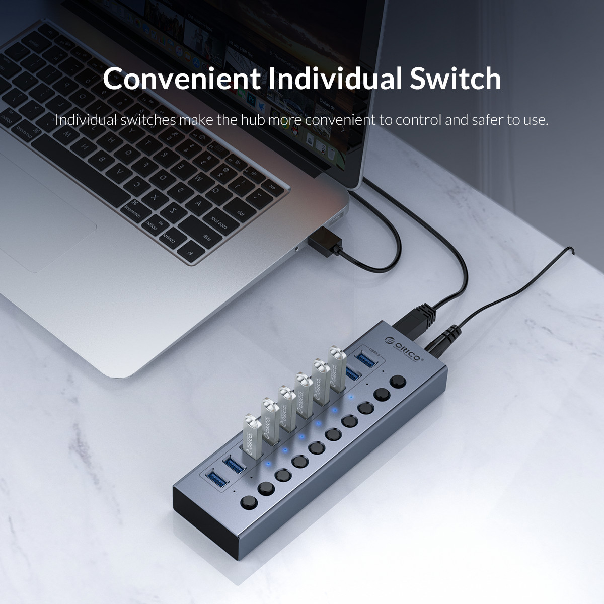 ORICO بالطاقة USB Hub الفاصل ا - مراجعة Usb Hub 7 Port وسعره