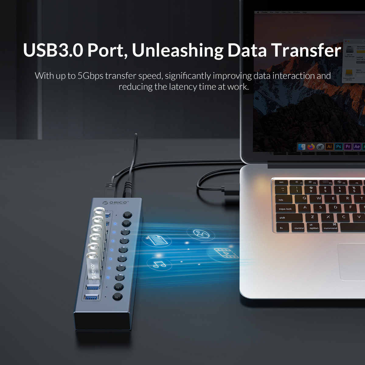 ORICO بالطاقة USB Hub الفاصل ا - مراجعة Usb Hub 7 Port وسعره