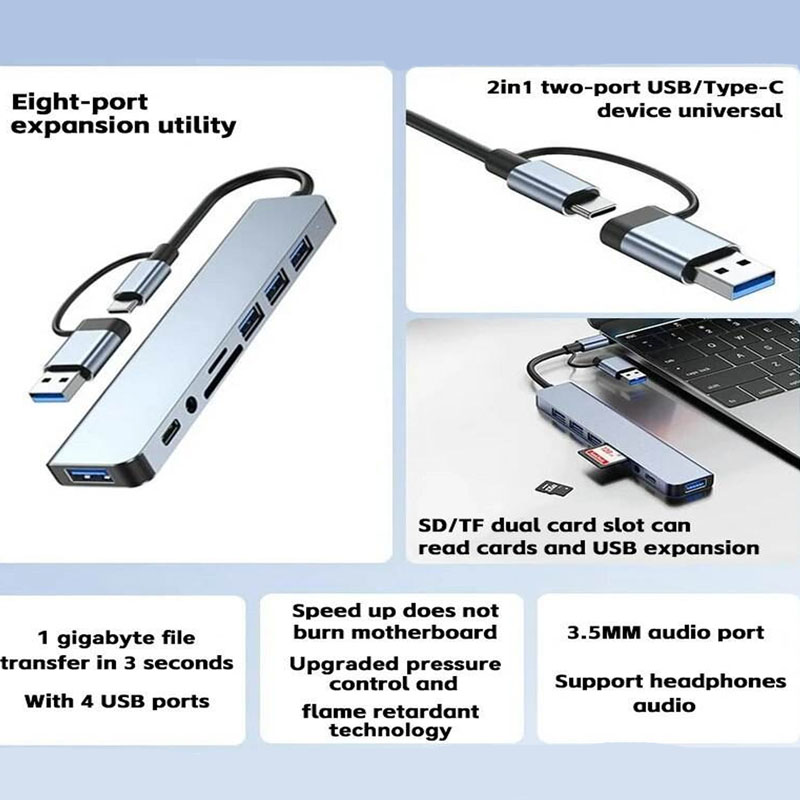 موزع USB 7 في 1 مع واجهة USB-C - مراجعة Usb Hub 7 Port وسعره